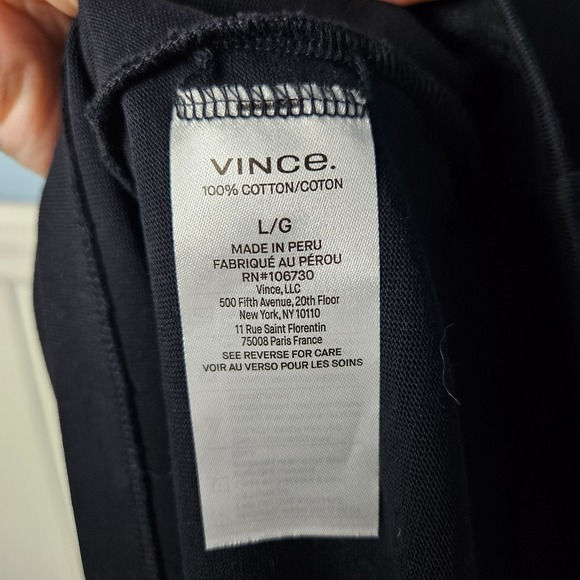 Vince Crewneck Muscle Tie Waist Cotton Dress Black NWT Womens Large - Picture 7 of 7